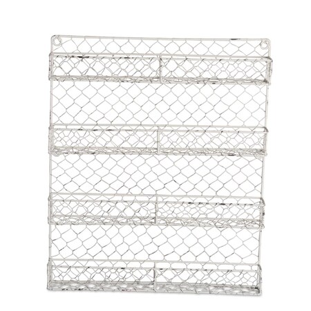 Made4Mansions Antique White 4 Row Chicken Wire Spice Rack MA2568173